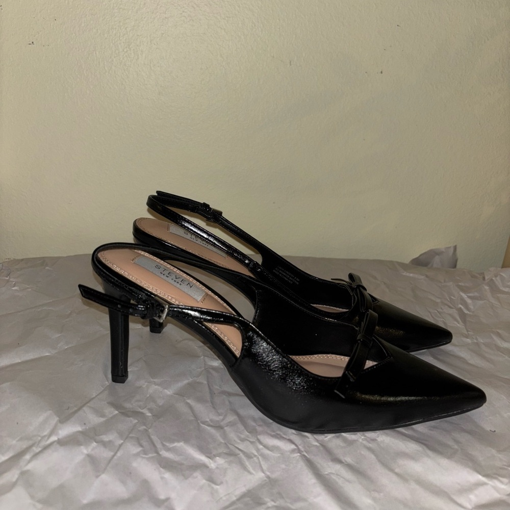 Steven New York Black Bow Heels - Picture 3 of 8